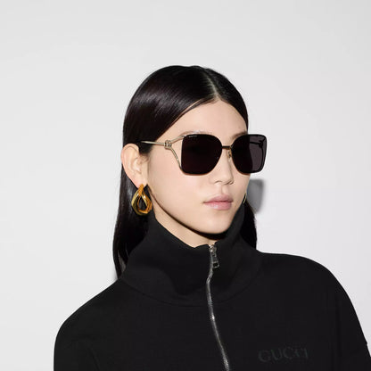 Gucci Square frame sunglasses • Gold